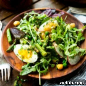 An Easy Spring Salad with colorful vegetables.