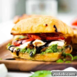 A delicious Chicken Caprese Sandwich.