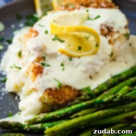 Panko Crusted Chicken with Lemon Cream sauce.