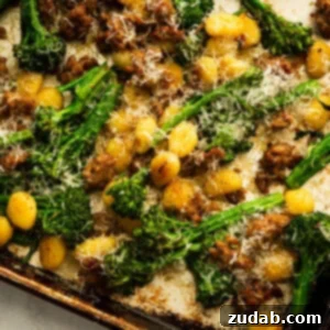 Sheet pan gnocchi and sausage.