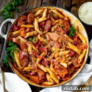 Italian Sausage Penne in a skillet