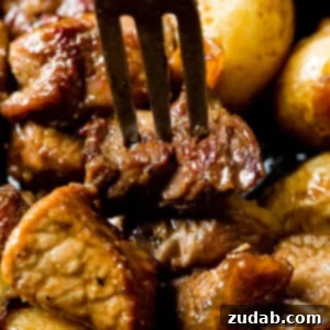 Smoky steak and potatoes in a skillet