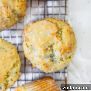 Fluffy Lemon Poppy Seed Muffins, perfect for breakfast or dessert.