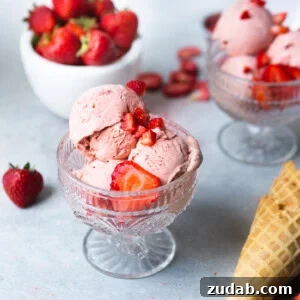 Homemade strawberry ice cream