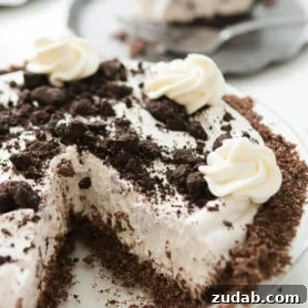 Slice of No Bake Oreo Pie