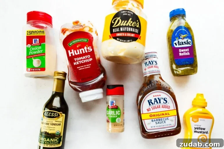 Classic Burger Sauce Recipe for Juicy Homemade Burgers 4 all the ingredients to make the best burger sauce including mayonnaise, bbq sauce, ketchup, worchestershire, relish and seasonings